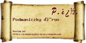 Podmaniczky Áron névjegykártya
